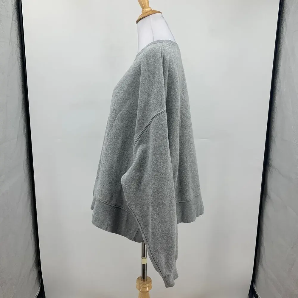 Nike Sweatshirt Womens 2X Plus Gray Sportswear Fleece Oversized Pullover Swoosh